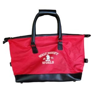 Official Walt Disney World Travel Tote Bag Luggage Bag Red Zipped 1971 Snaps